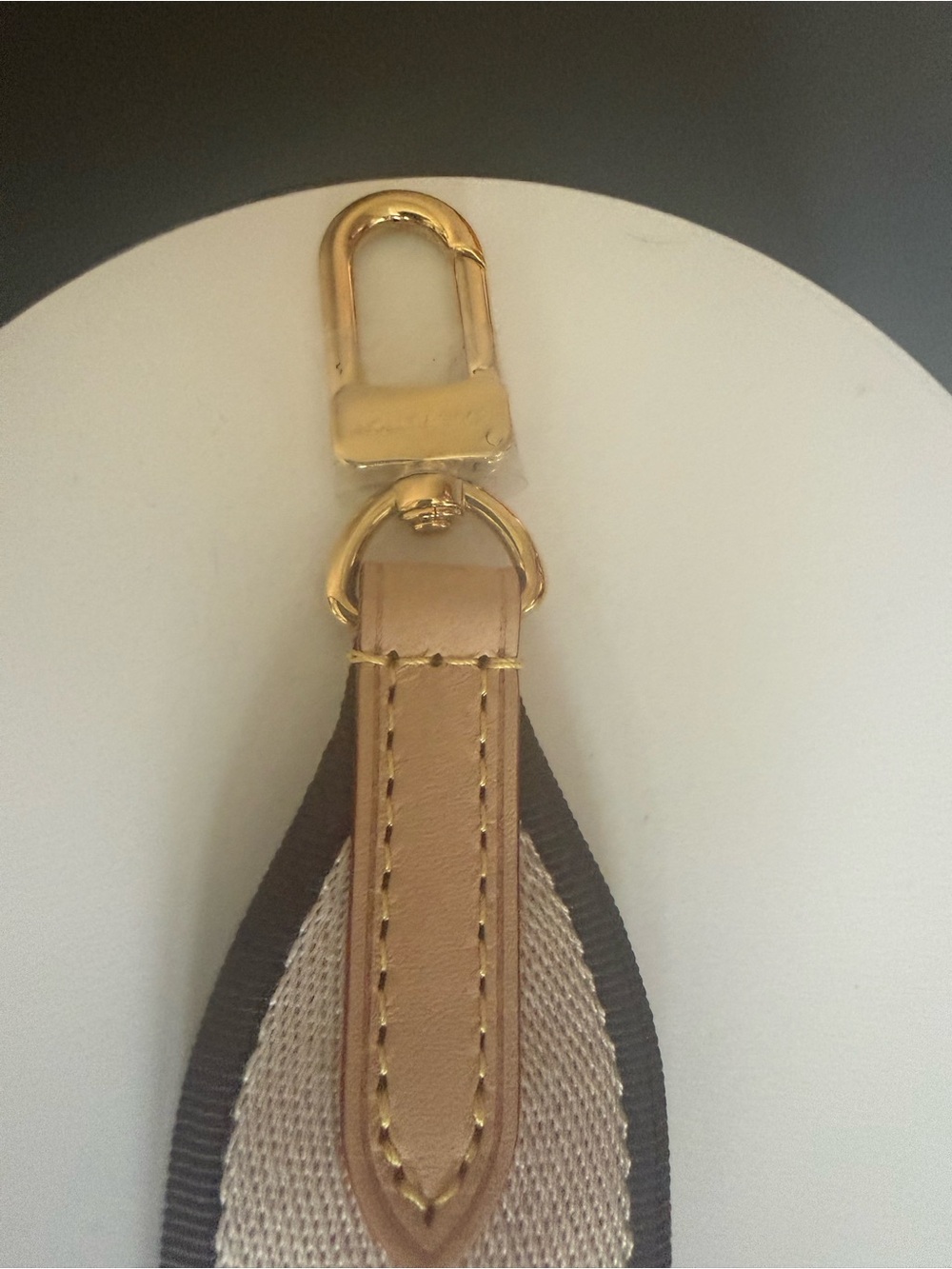 Louis Vuitton Beige and Pink Bandolier Guitar Shoulder Strap with Gold Hardware - Picture 5 of 7
